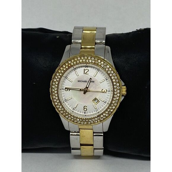 Michael Kors MK5584 Women's Two Tone Bracelet Analog Dial Quartz Watch MP727 - Picture 1 of 12